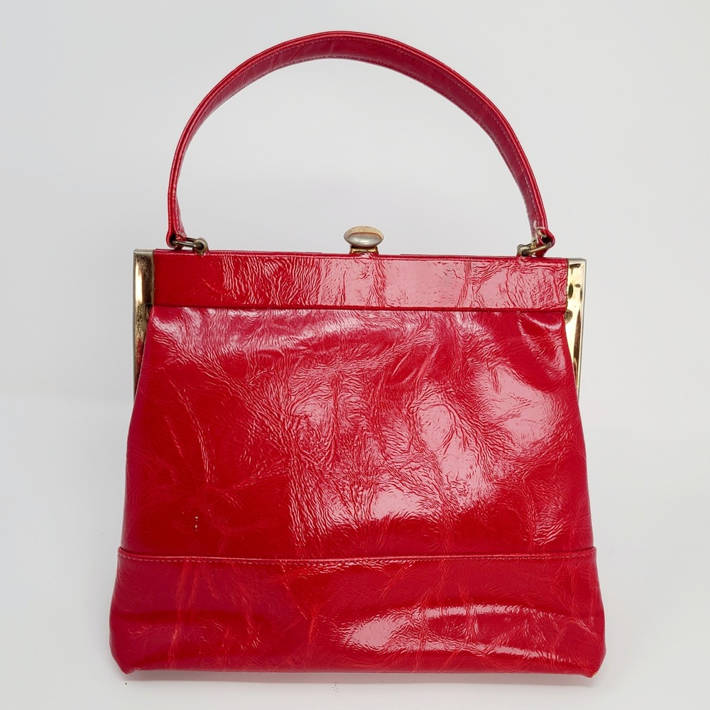 Vintage Life Stride RED Purse SEEN SOME LIFE Handle Needs TLC Costume Prop